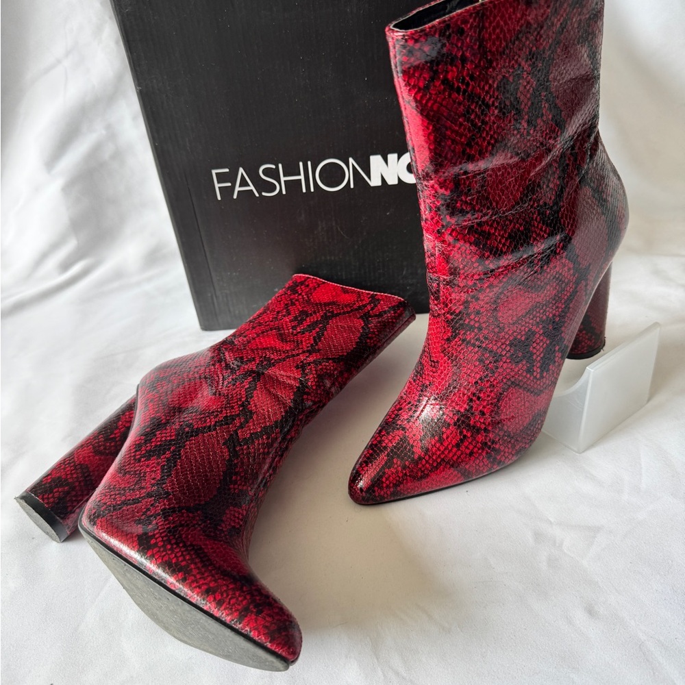 Fashion Nova Bold Red Heeled Boots